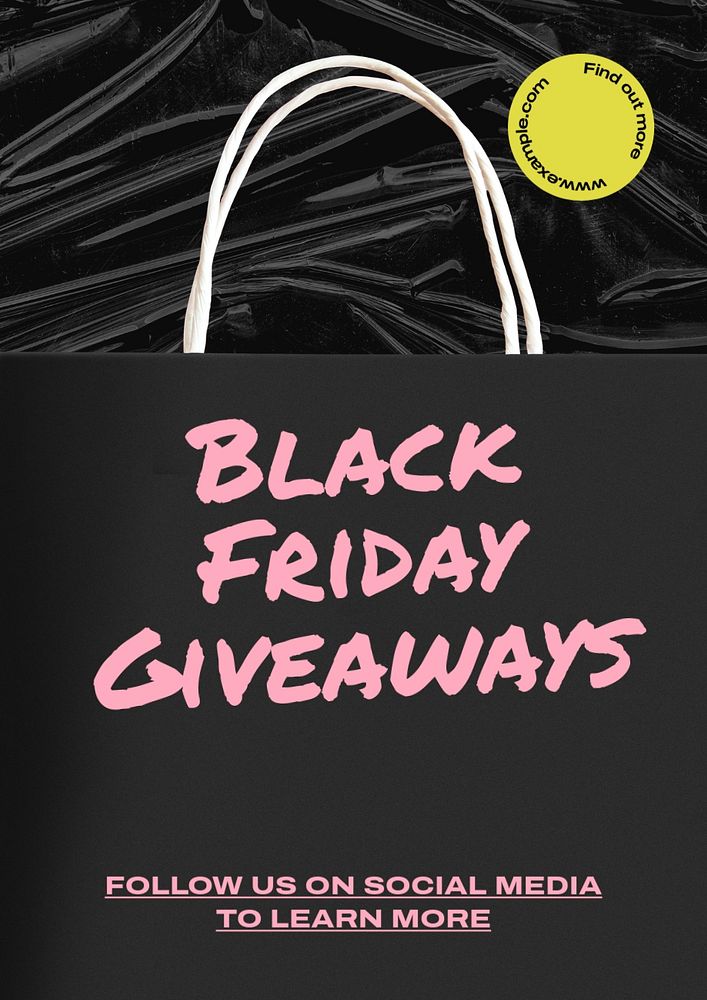 Black Friday giveaway poster template, Premium Editable Template