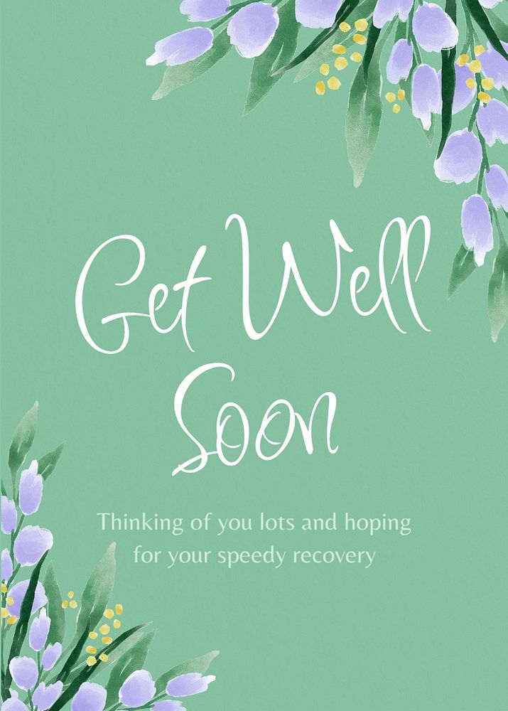 Get well soon template, editable design