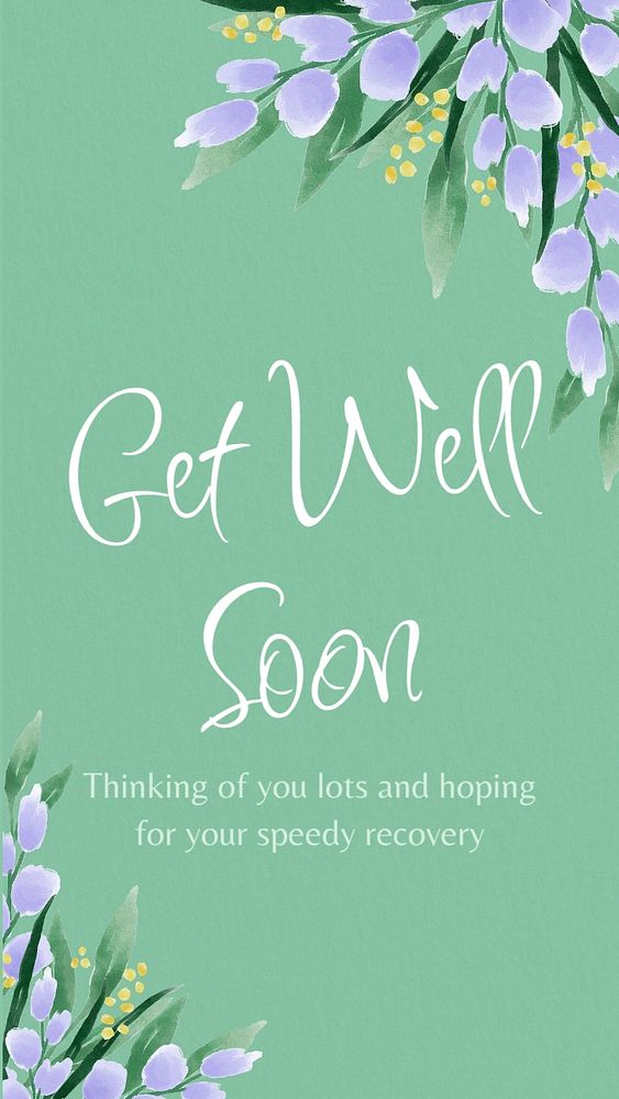 Get well soon Instagram story template, editable text