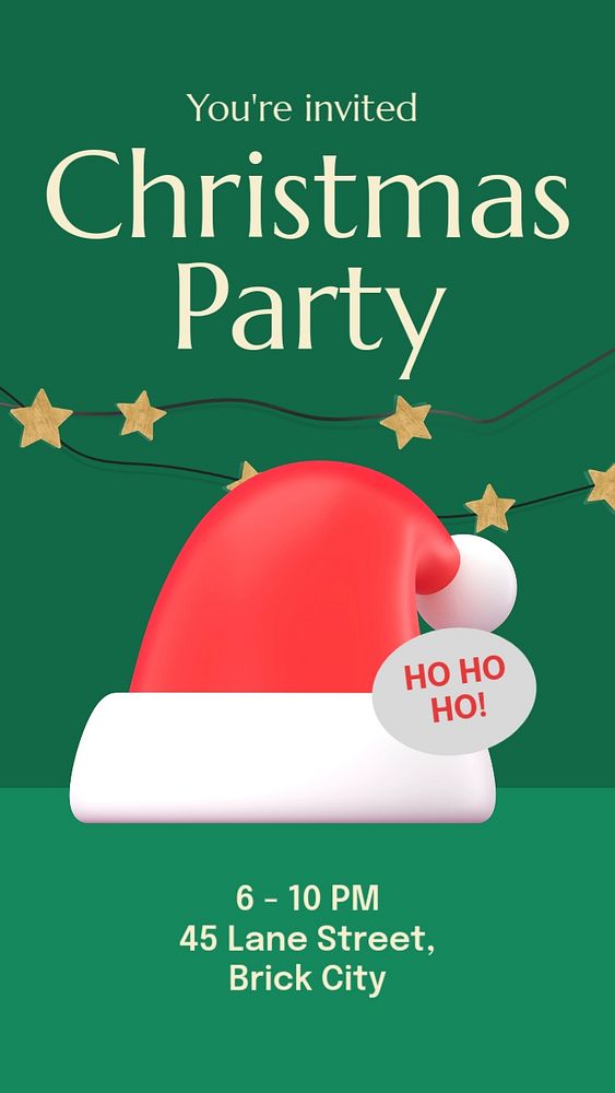 Christmas party  Instagram story template, editable text