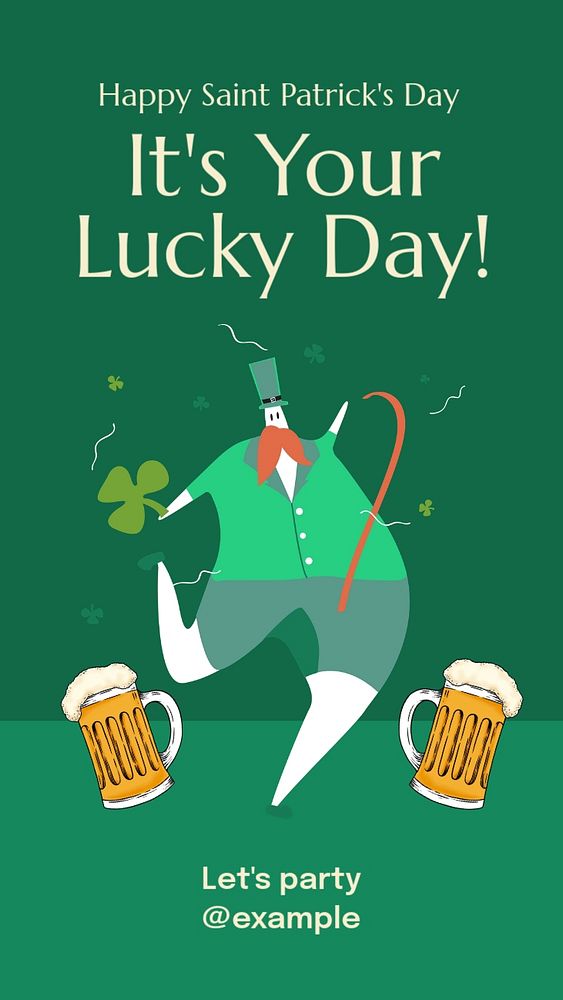 Saint patrick's day  Instagram story template, editable text