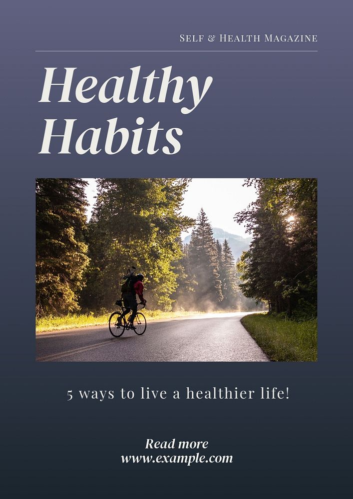 Healthy habits  poster template, editable text and design