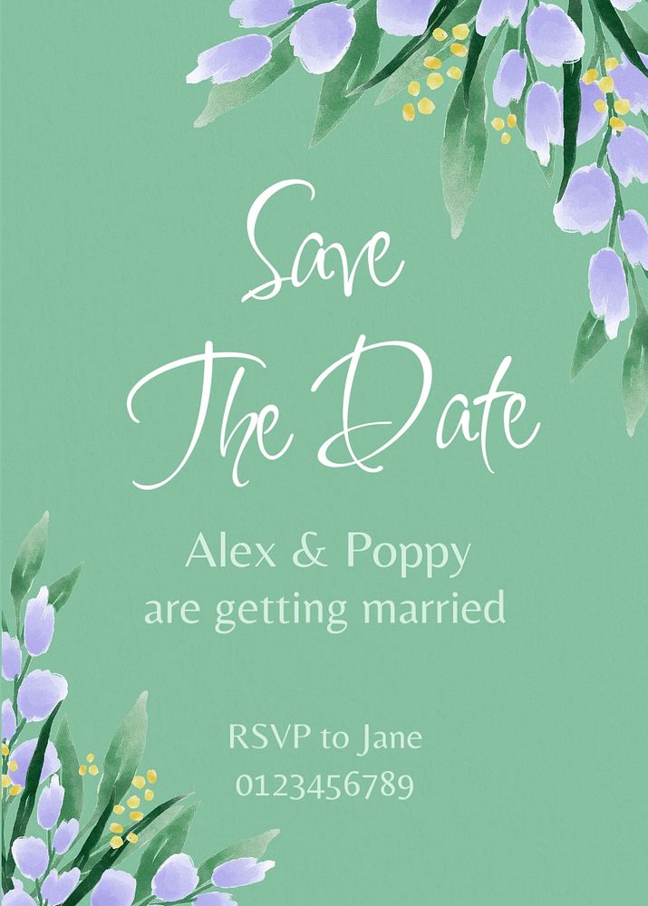 Save the date template, editable design