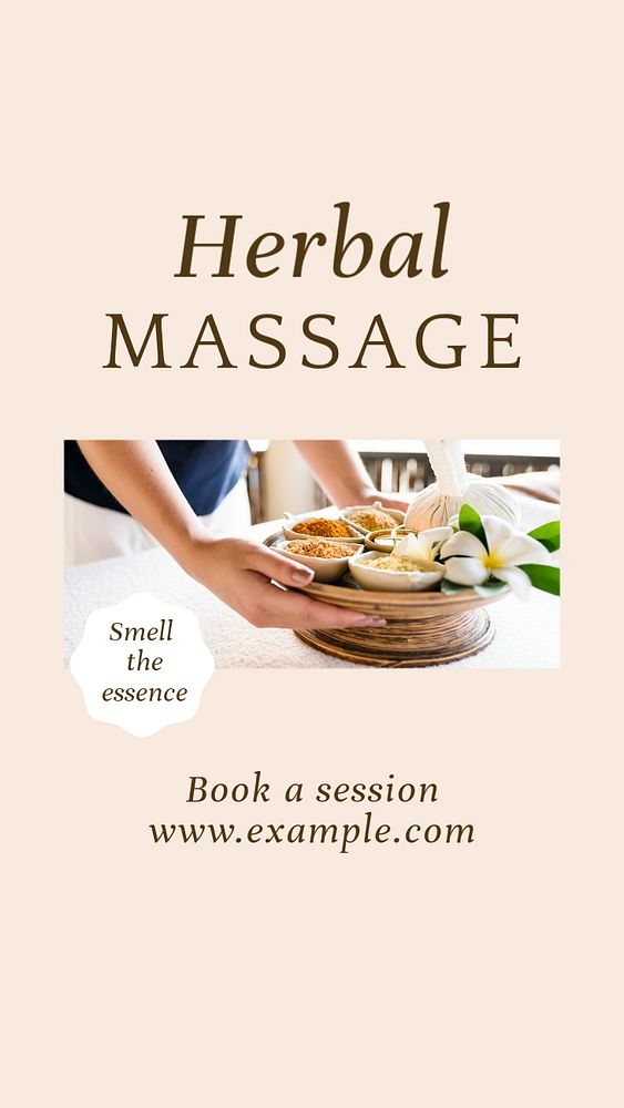 Herbal massage  Instagram story template, editable text