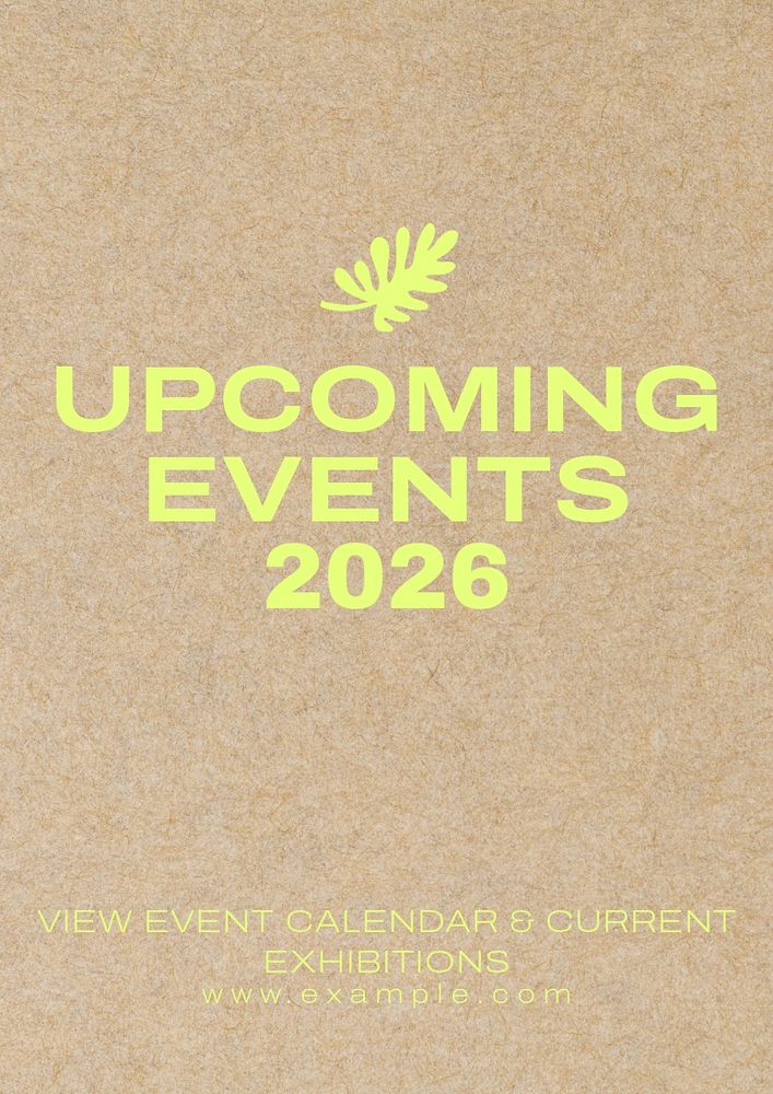 Upcoming events poster template, editable text and design