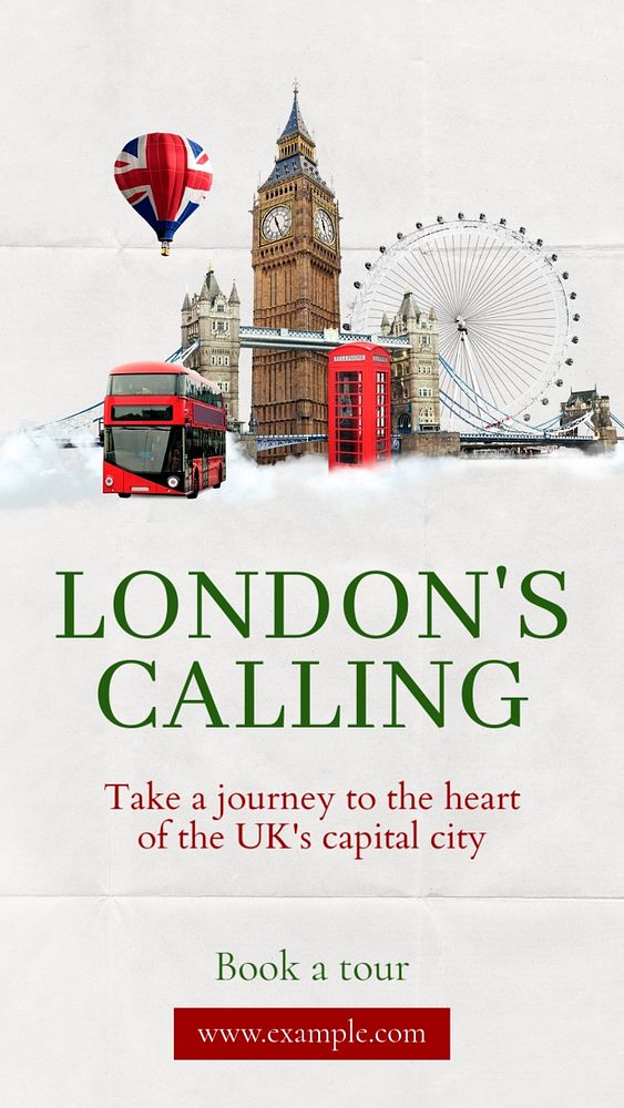 London calling  Instagram story template, editable text