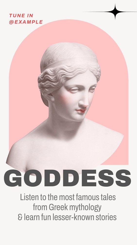 Goddess podcast  Instagram story template, editable text