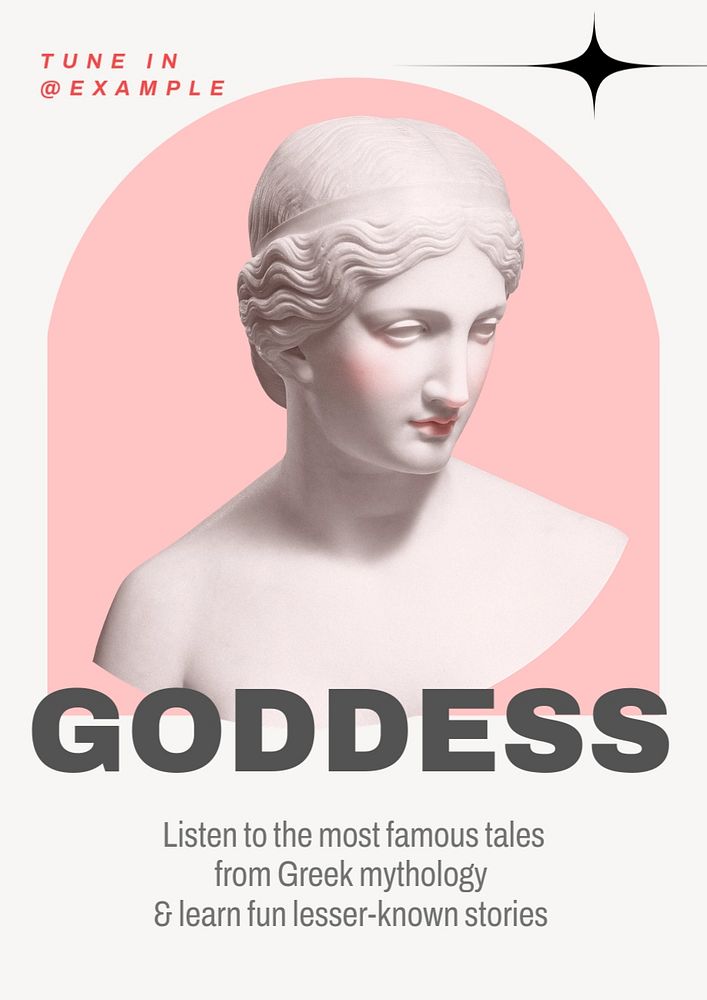 Goddess podcast  poster template, editable text and design