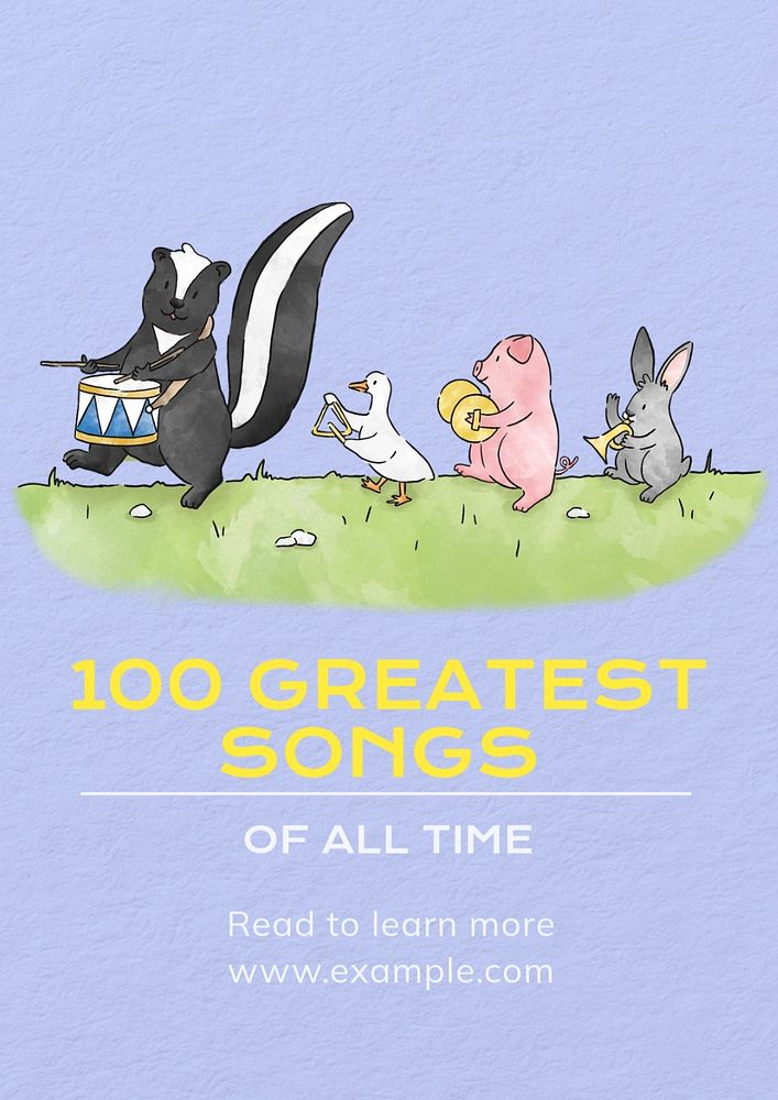 Greatest songs  poster template, editable text and design