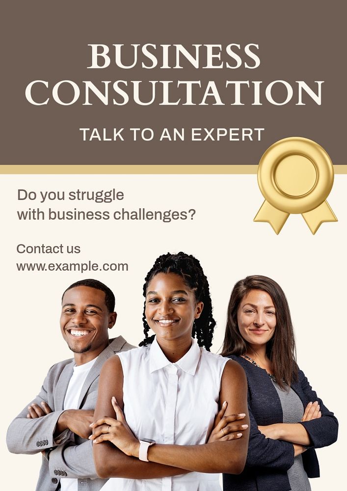 Business consultation  poster template, editable text and design