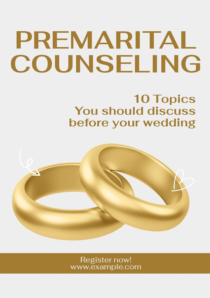 Wedding counselling  poster template, editable text and design