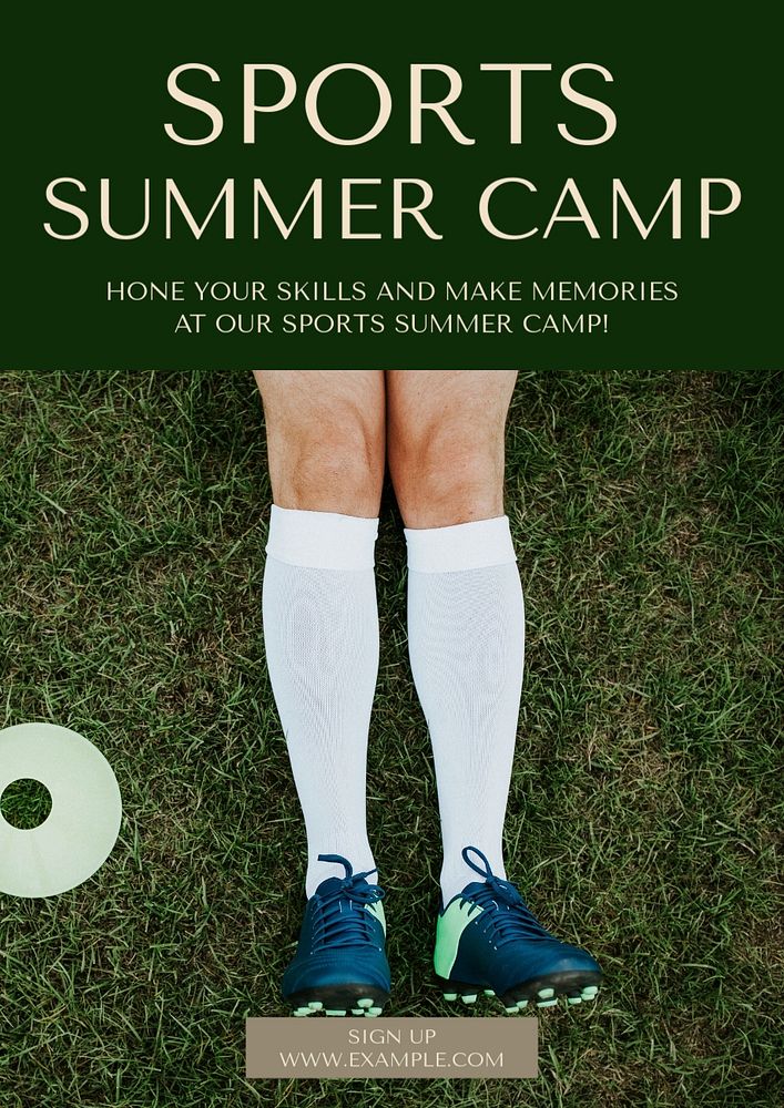 Sports Summer Camp  poster template, editable text and design