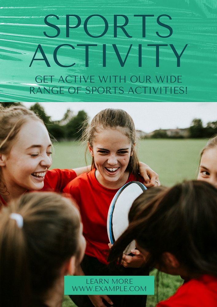 Sports activity  poster template, editable text and design