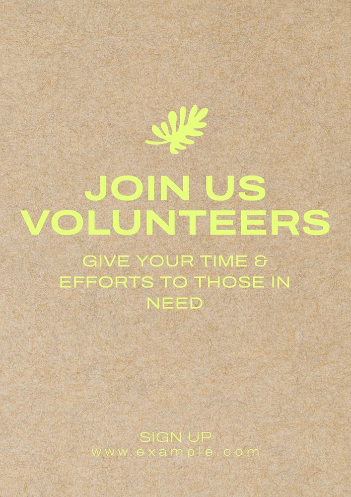 Join us volunteers poster template, editable text and design