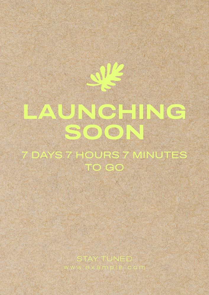 Launching soon poster template, editable text and design