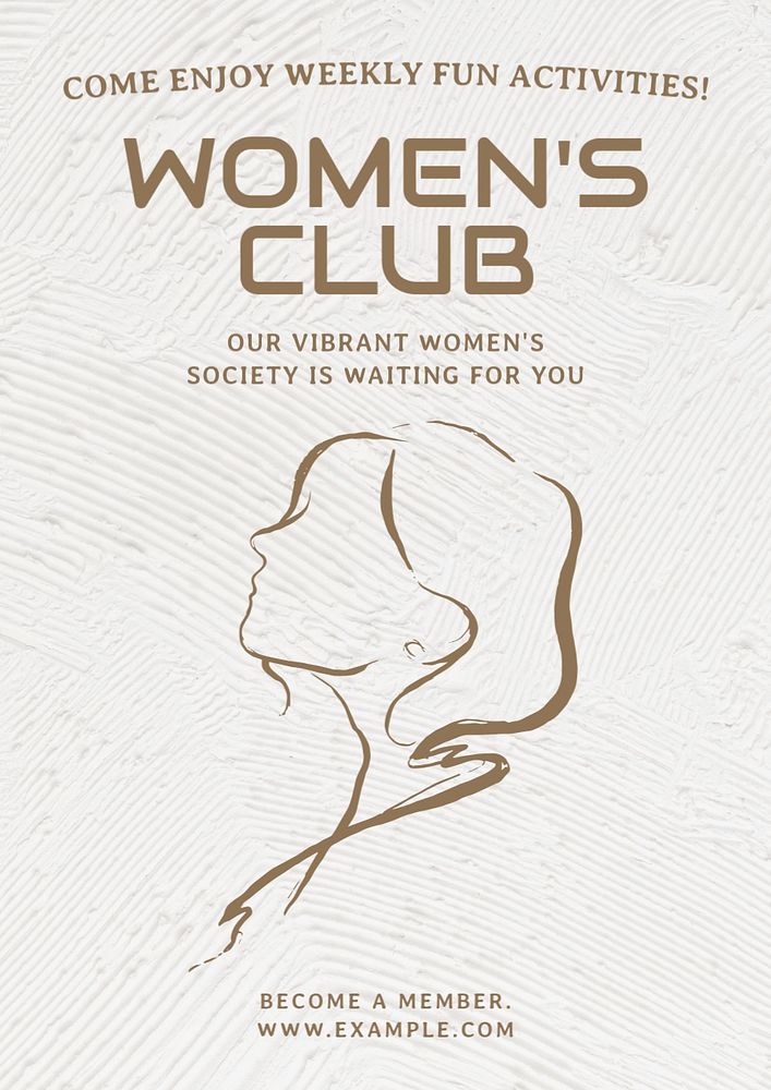 Women's club poster template, editable text and design