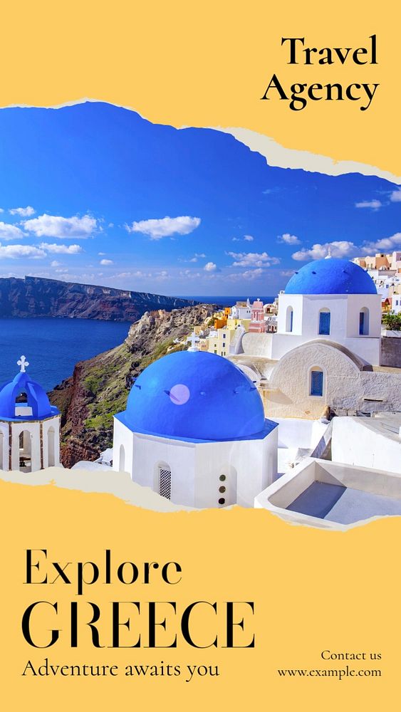 Explore Greece  Instagram story template, editable text