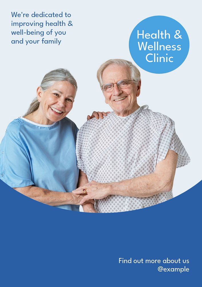 Health & wellness clinic  poster template, editable text and design