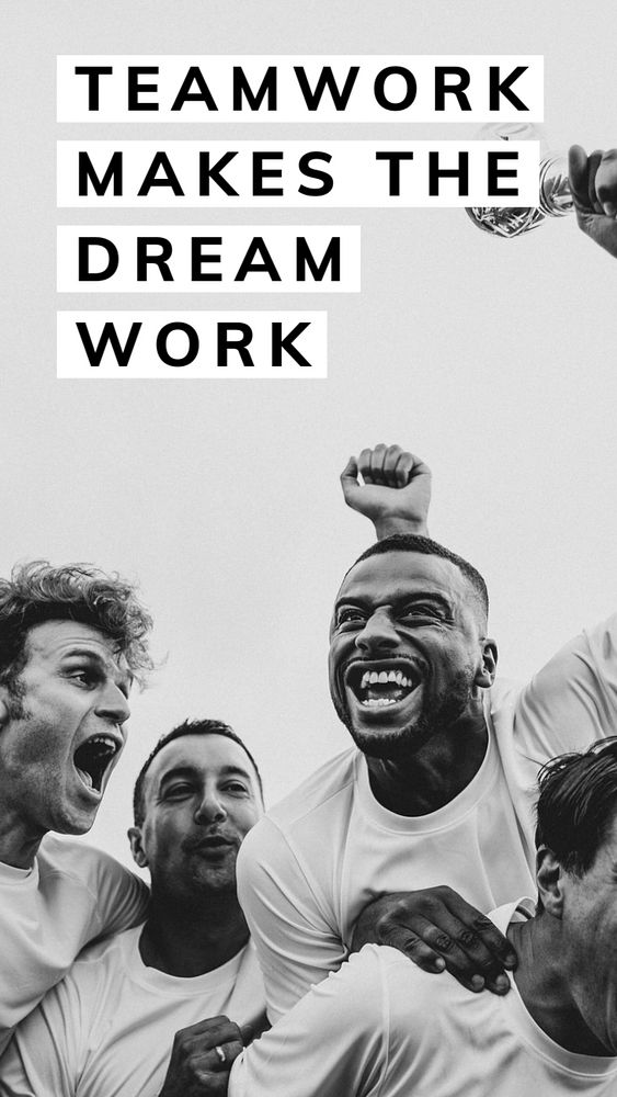 Teamwork dream work  Instagram story template, editable text