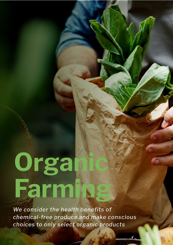 Organic farming  poster template, editable text and design