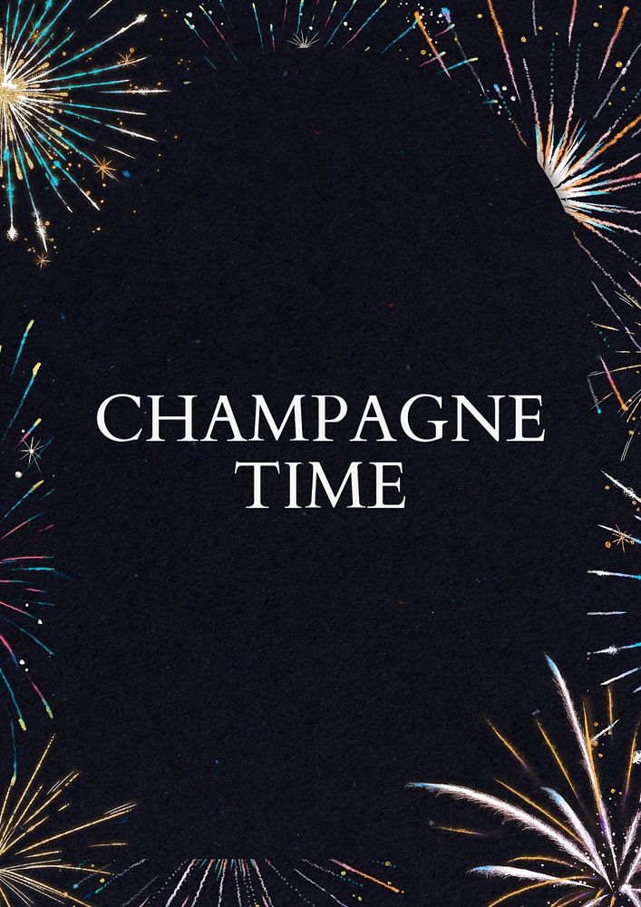 Champagne time poster template, editable text and design