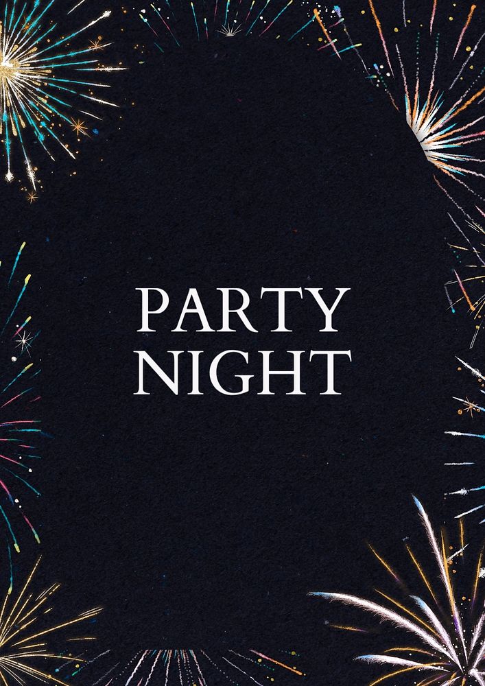 Party Night poster template, editable text and design