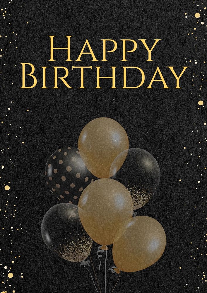 Happy birthday poster template, editable text and design