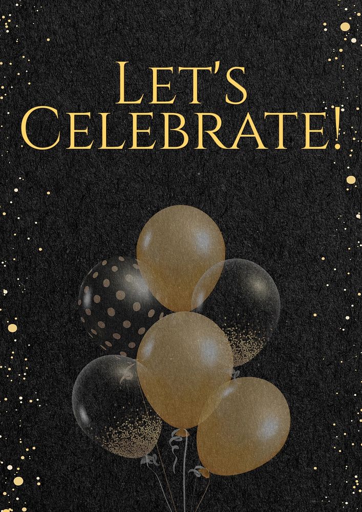 Let's celebrate! poster template, editable text and design