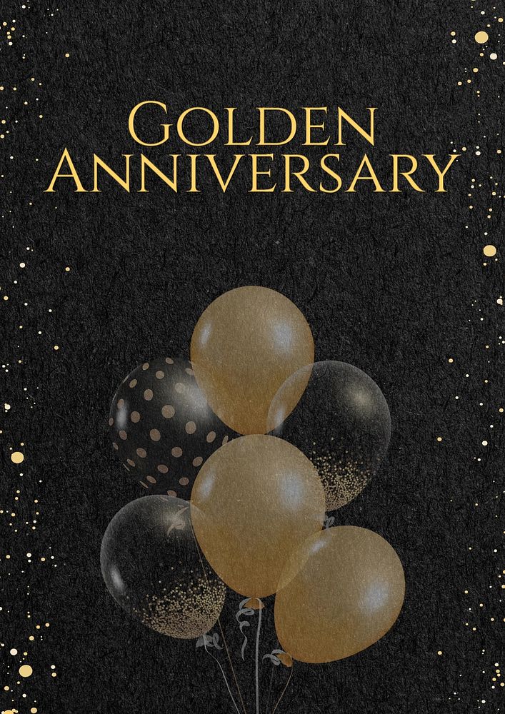 Golden anniversary poster template, editable text and design