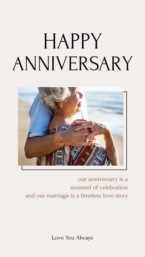 Happy Anniversary  Instagram story template, editable text