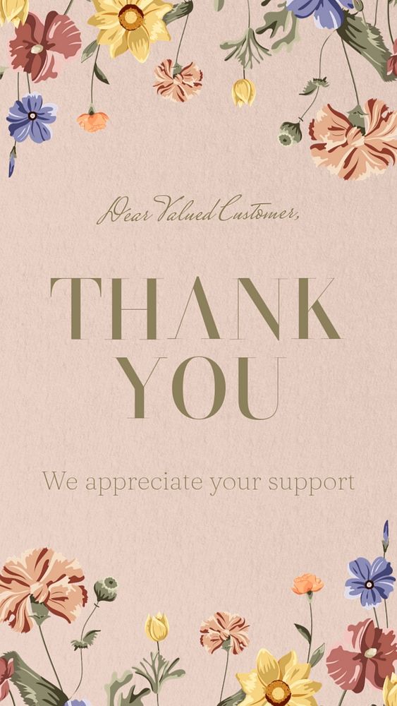 Thank you customer  Instagram story template, editable text