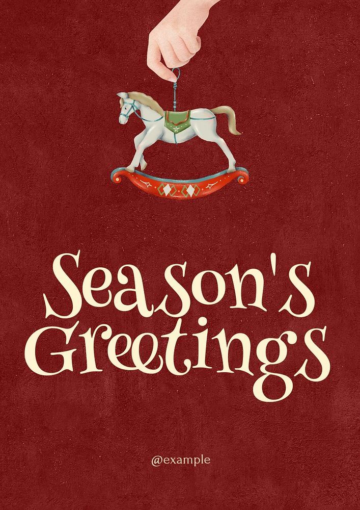 Seasons greetings poster template, editable text and design