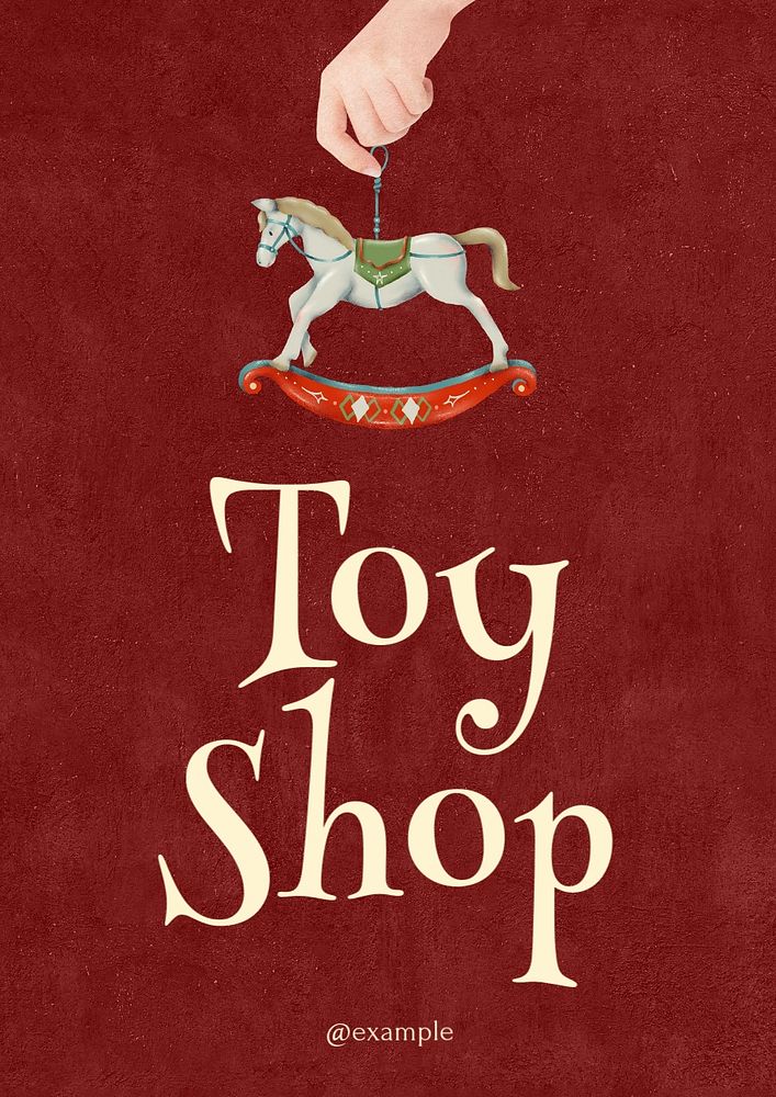 Toy shop poster template, editable text and design