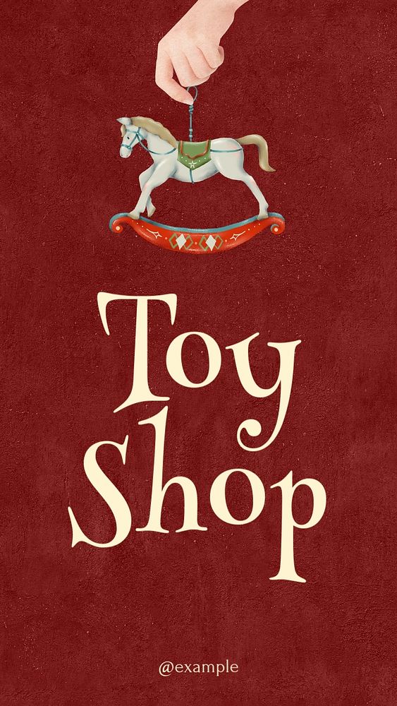 Toy shop Instagram story template, editable text