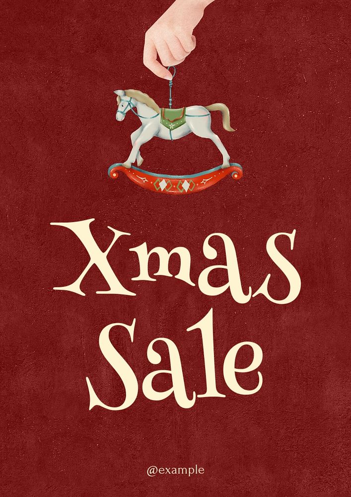 Xmas sale poster template, editable text and design