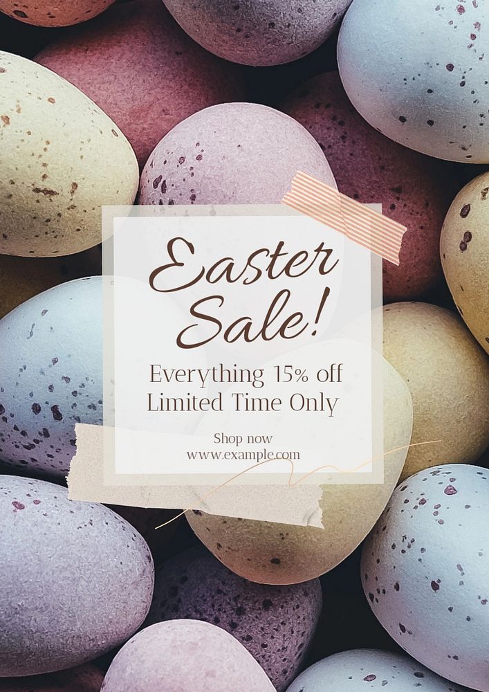 Easter sale  poster template, editable text and design