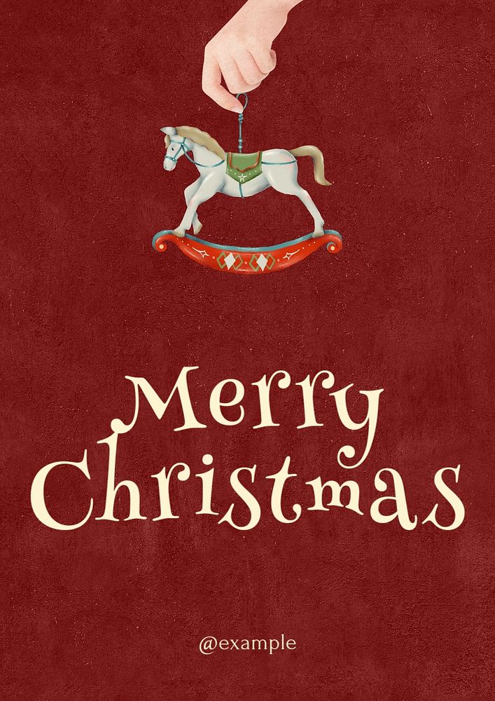 Merry Christmas poster template, editable text and design