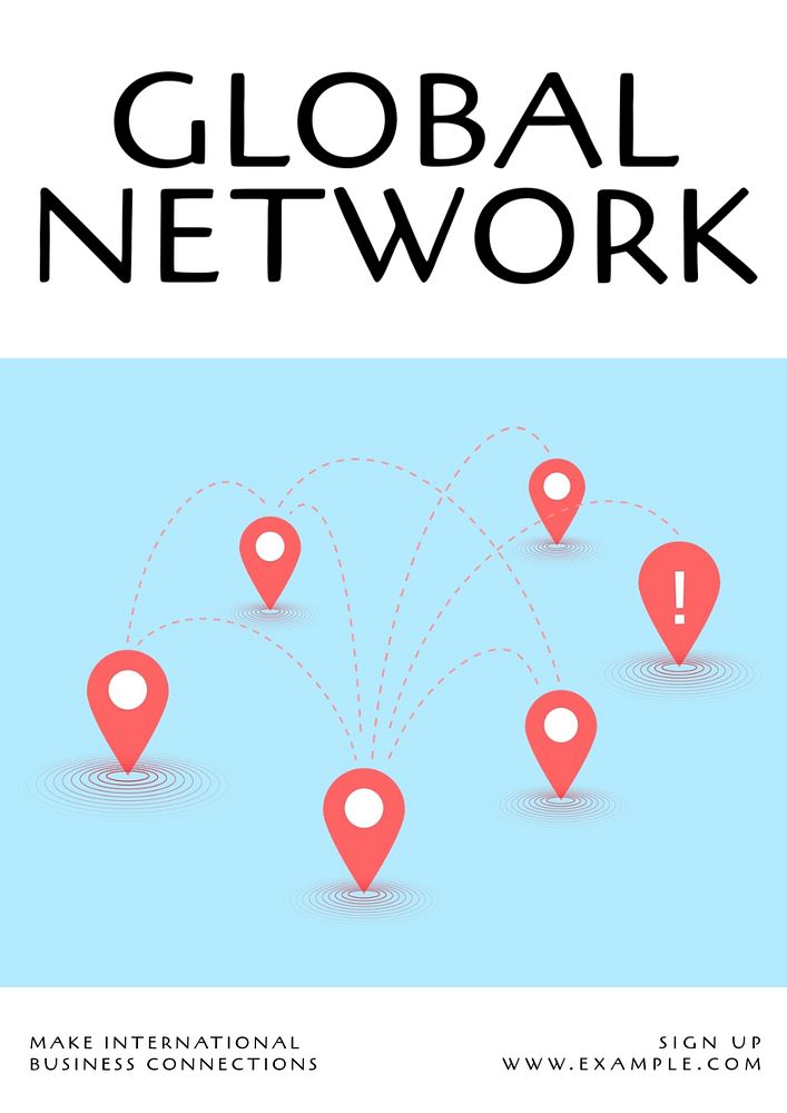 Global network  poster template, editable text and design