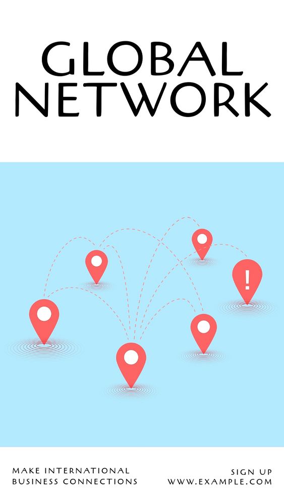 Global network  Instagram story template, editable text