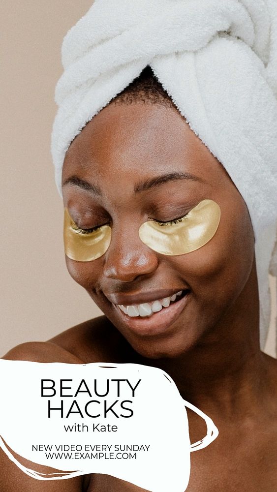 Beauty hacks  Instagram story template, editable text