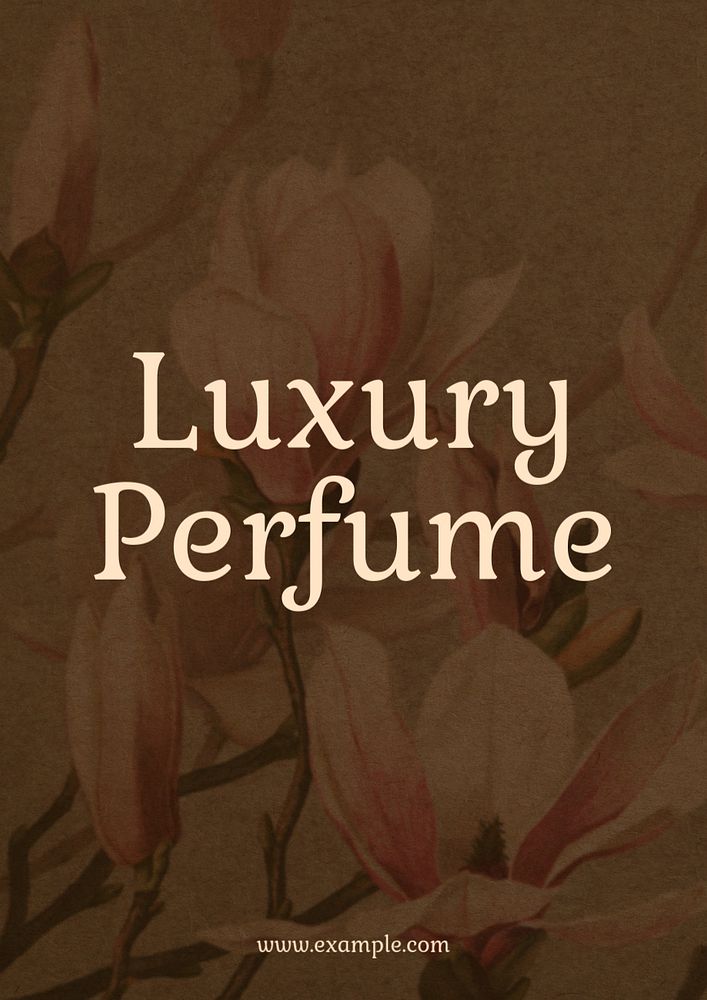 Luxury perfume poster template, editable text and design