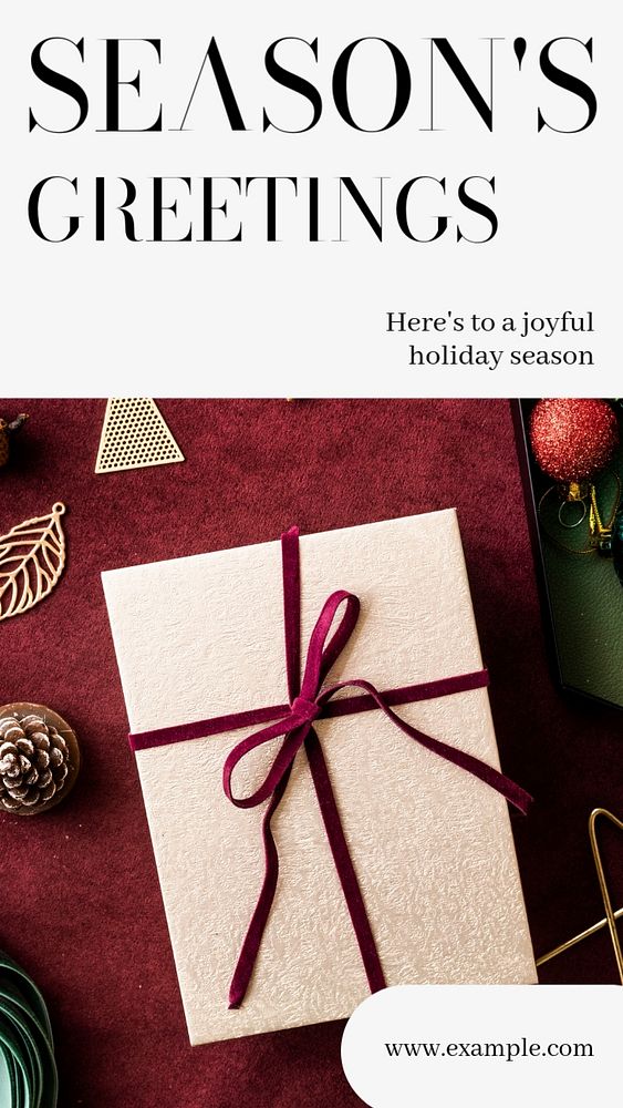 Season's greetings  Instagram story template, editable text