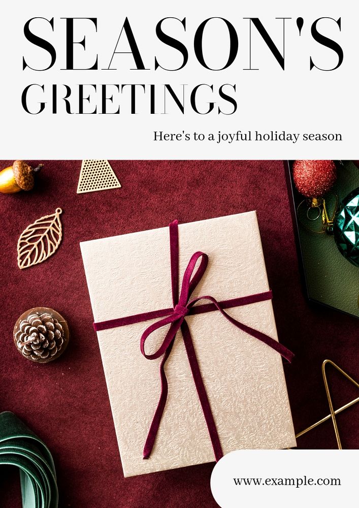 Season's greetings  poster template, editable text and design