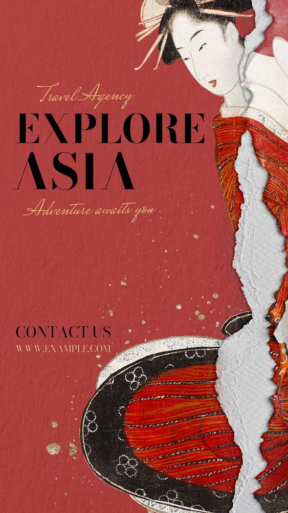 Explore Asia  Instagram story template, editable text