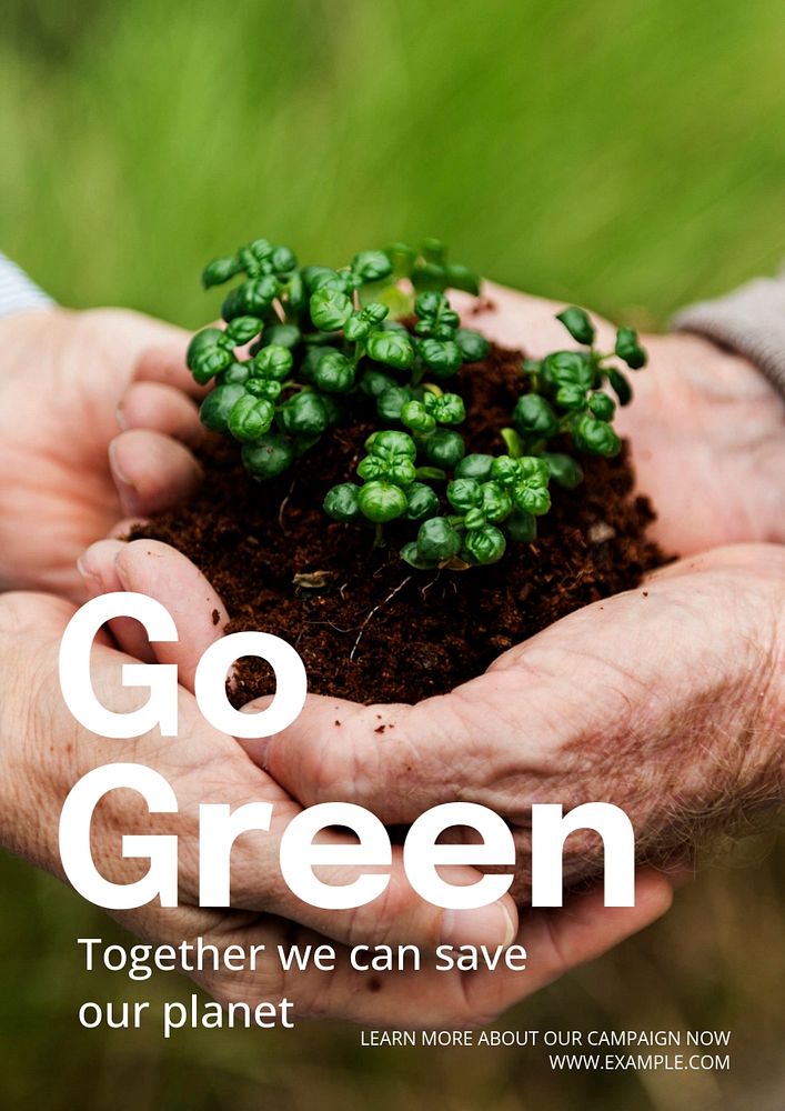 Go green  poster template, editable text and design