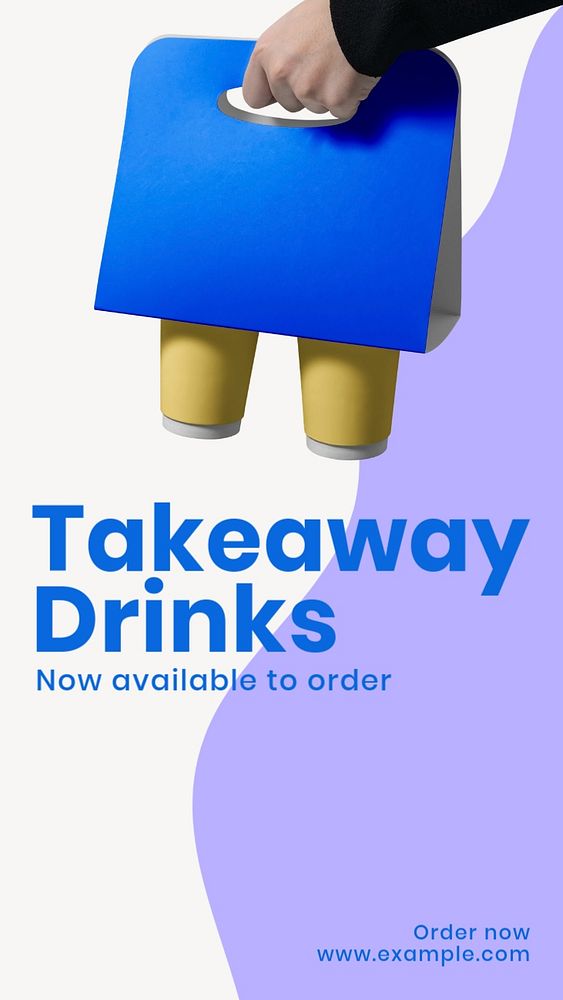 Takeaway drinks Instagram story template, editable text