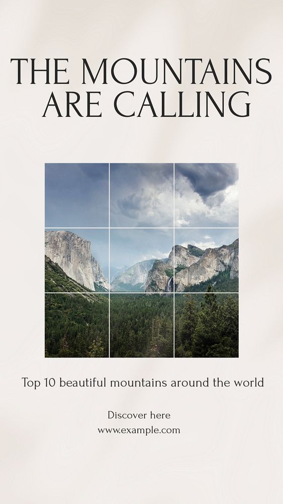 Mountain travel  Instagram story template, editable text