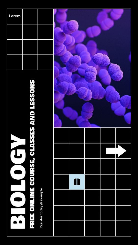 Biology course  Instagram story template, editable text