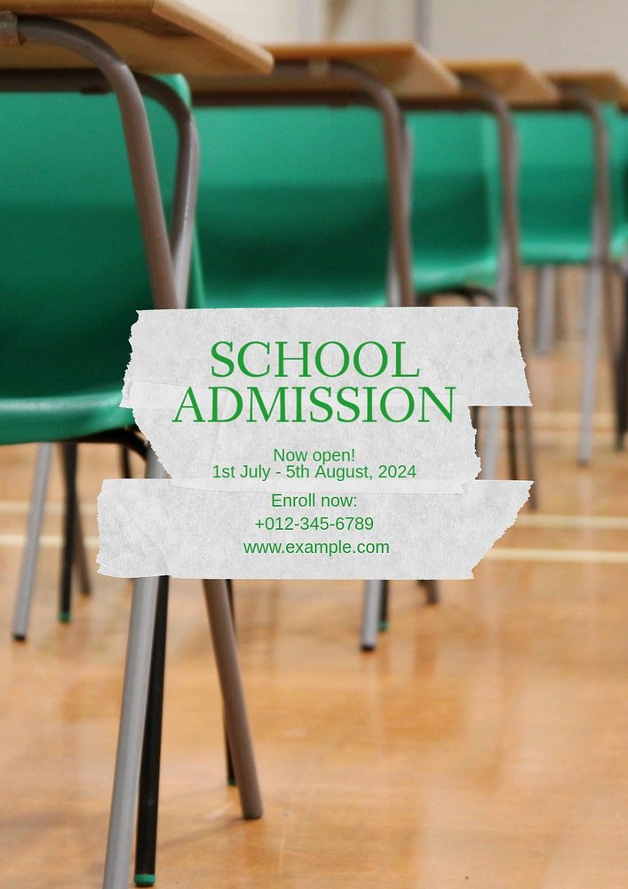 School admission  poster template, editable text and design