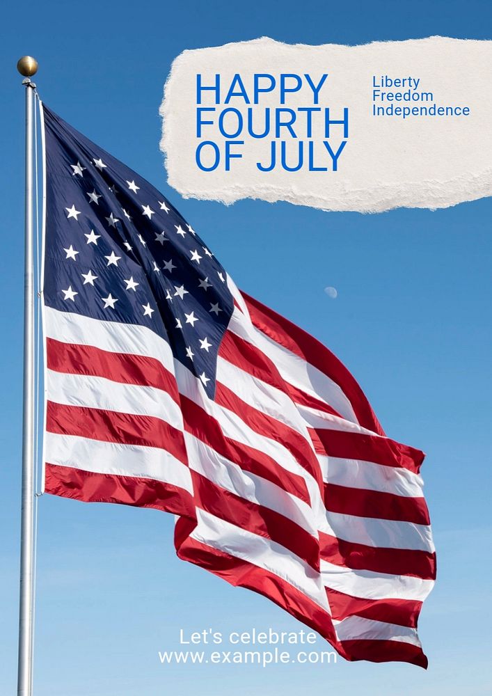 Fourth of July  poster template, editable text and design